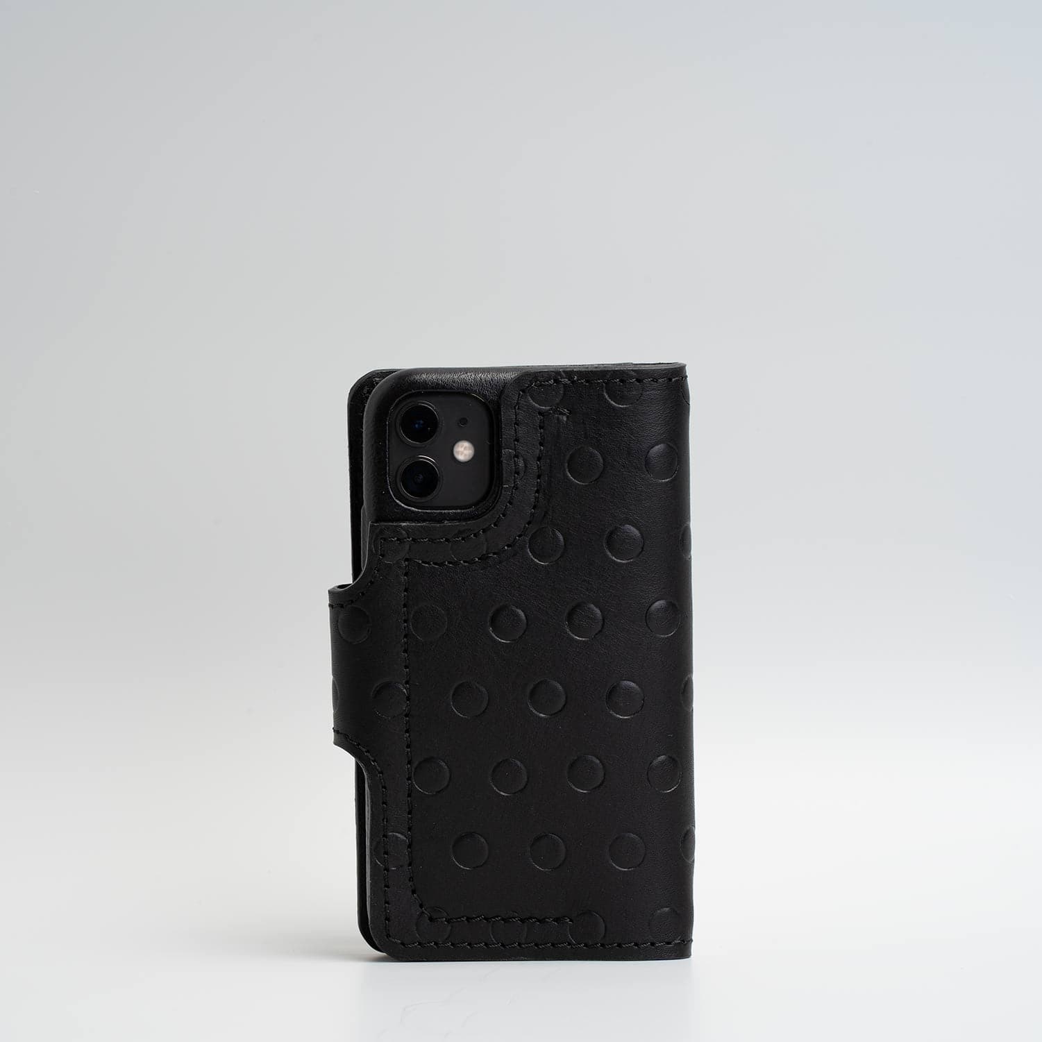Leather crossbody case for iPhone 11 - Polka
